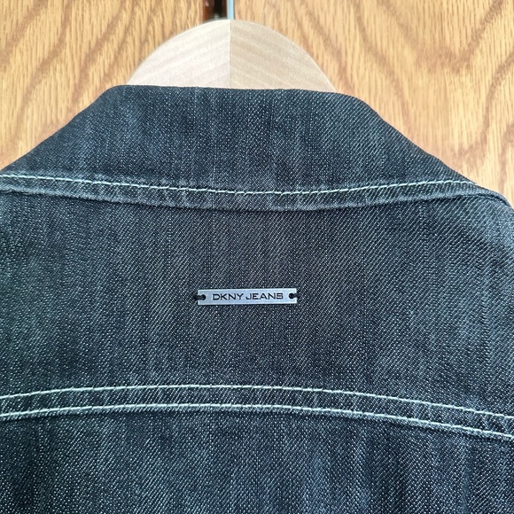 DKNY 00s Denim Cotton Blazer Jacket - Picture 4 of 12